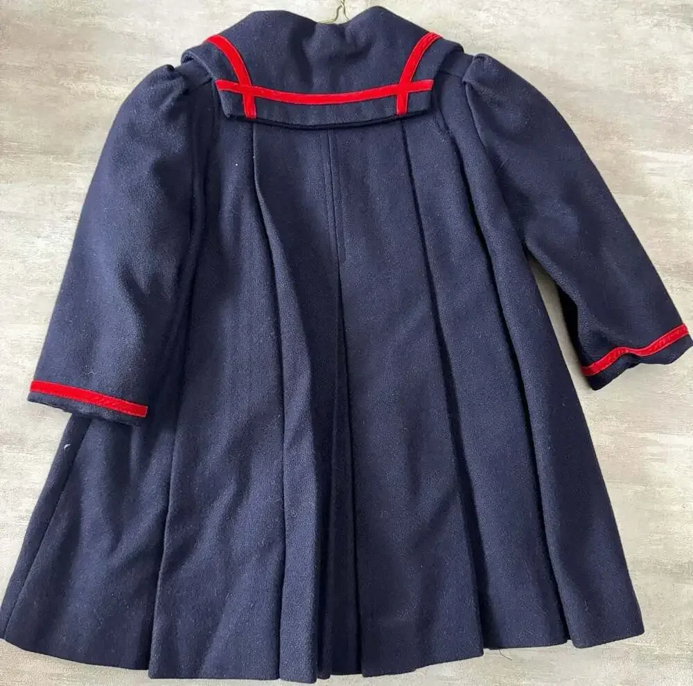 Vintage Rothschild Navy Wool Sailor Coat with Matching Hat‎ - Girls Size 4
